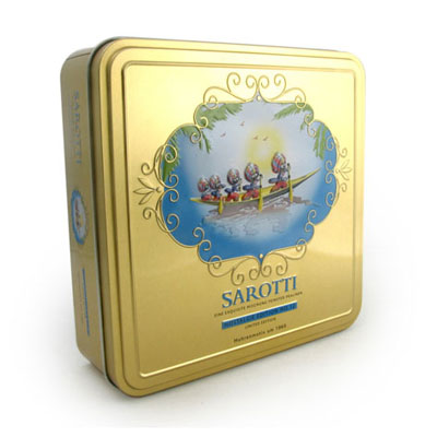 sarotti square biscuit tin box